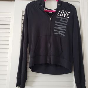 PINK Black Zip-up Hoodie